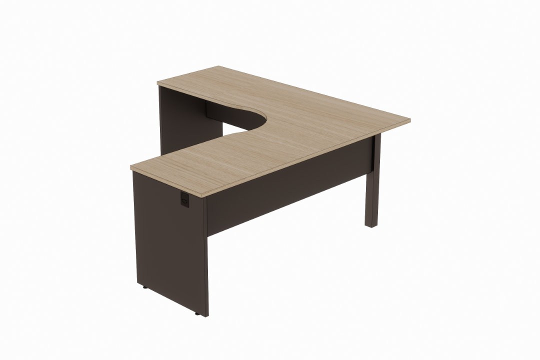 Mesa de escritório em L ergonômica com pé painel Versatile
